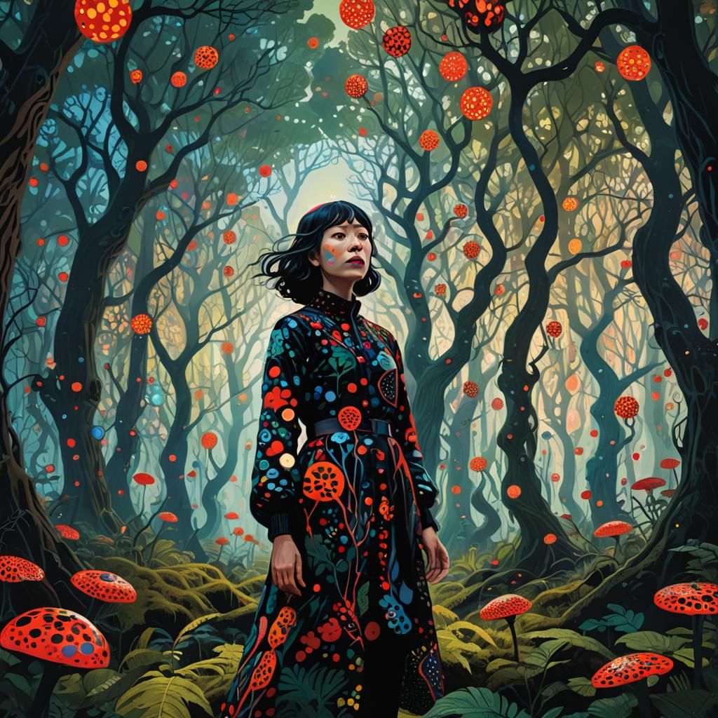 Mystical Forest Dawn: Surrealist Concept Art