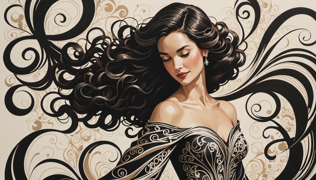 Calligraphic Woman: A Typography Portrait