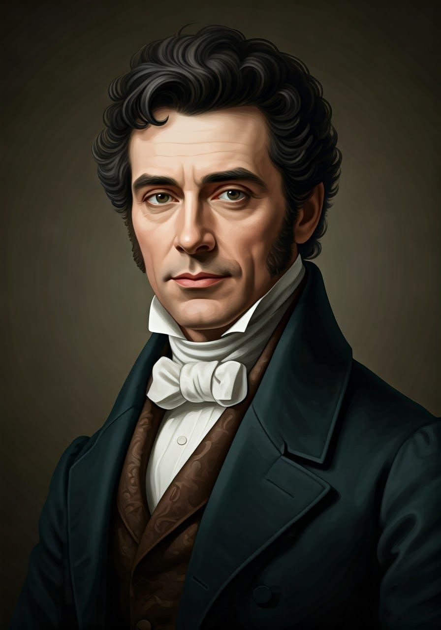 Regency Gentleman Portrait in Dark Tones