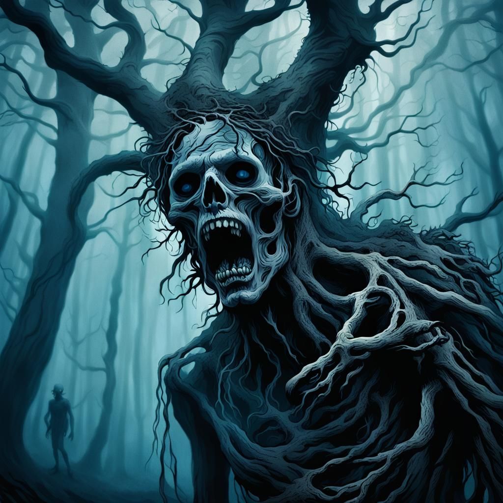 Spirit of the Dark Forest in Greg Rutkowski's Haunting Style