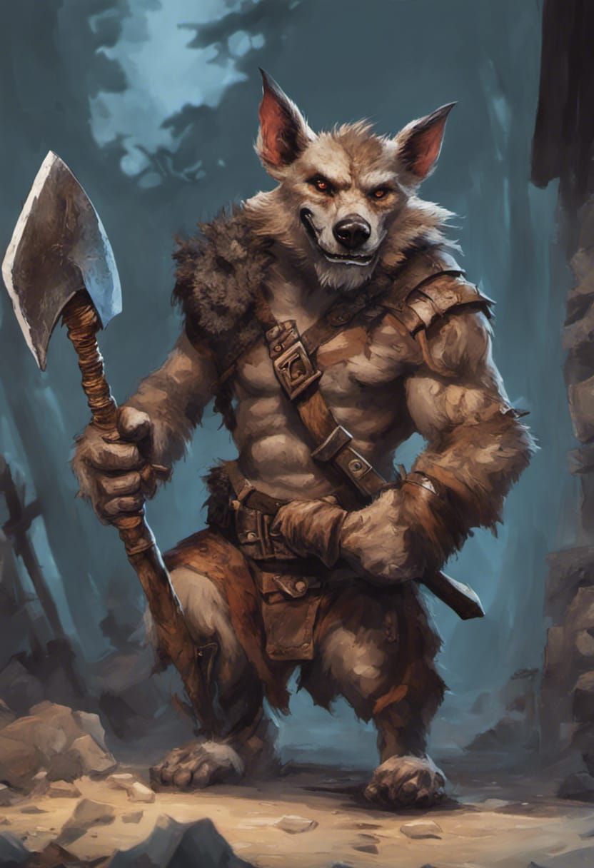 Gnoll with Axe, Direct Gaze