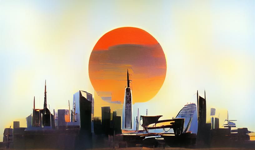 Futuristic Tokyo Cityscape at Sunset