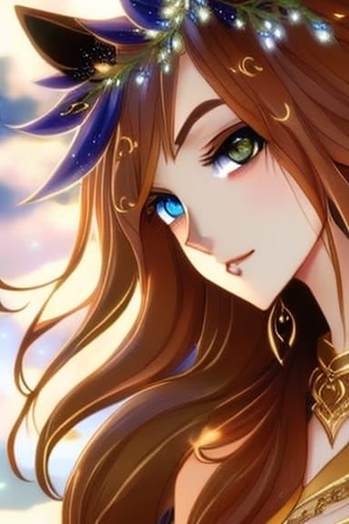 Enchanting Fox with Gilded Highlights in Anime Style