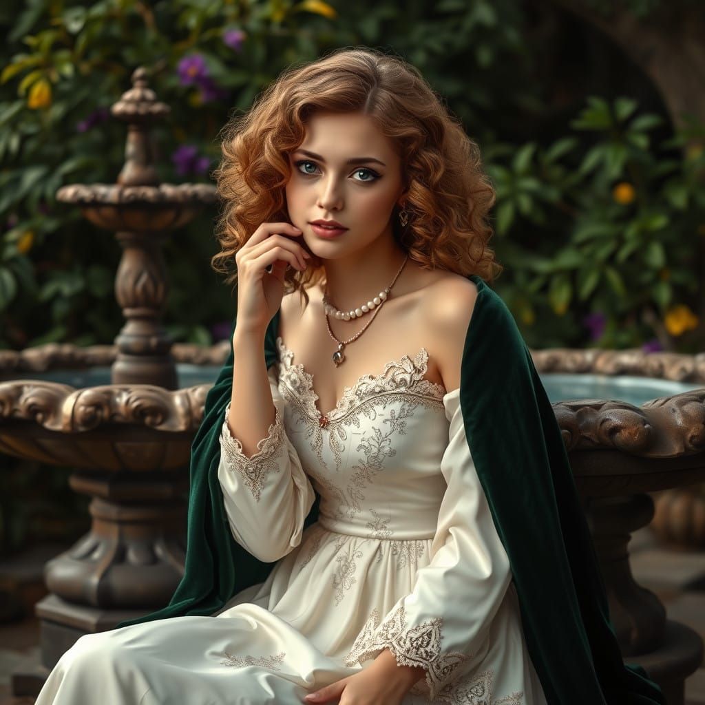 Ethereal Woman in Whispers of Nature