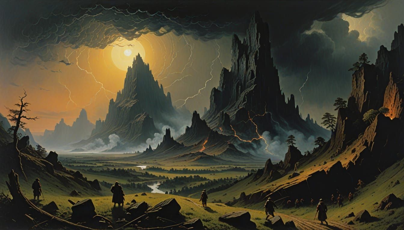 Heroic Warrior Stands Firm Against the Storm