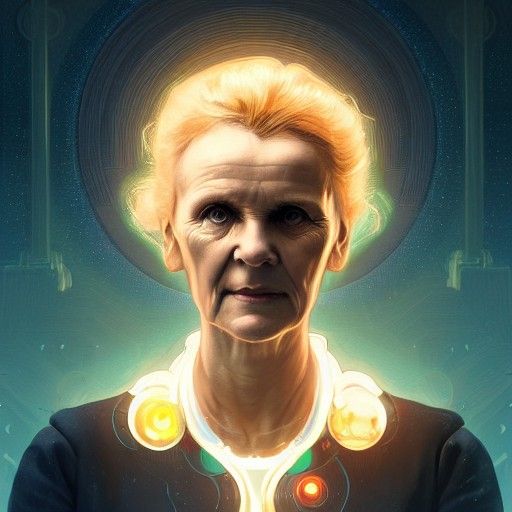 Sci-Fi Portrait of Marie Curie in Art Nouveau Style