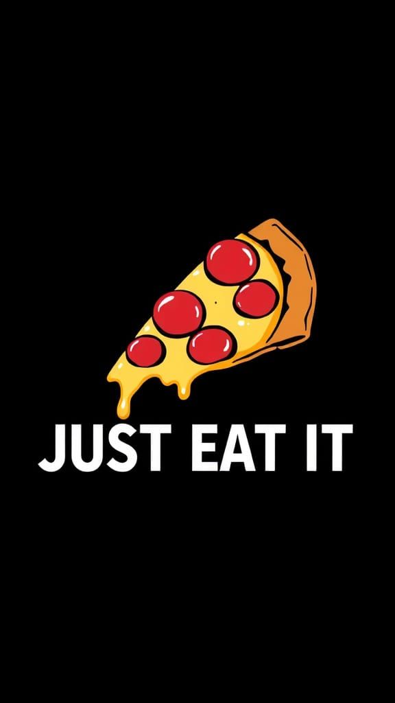 Pizza Slice Swoosh Logo in Pop Art Style