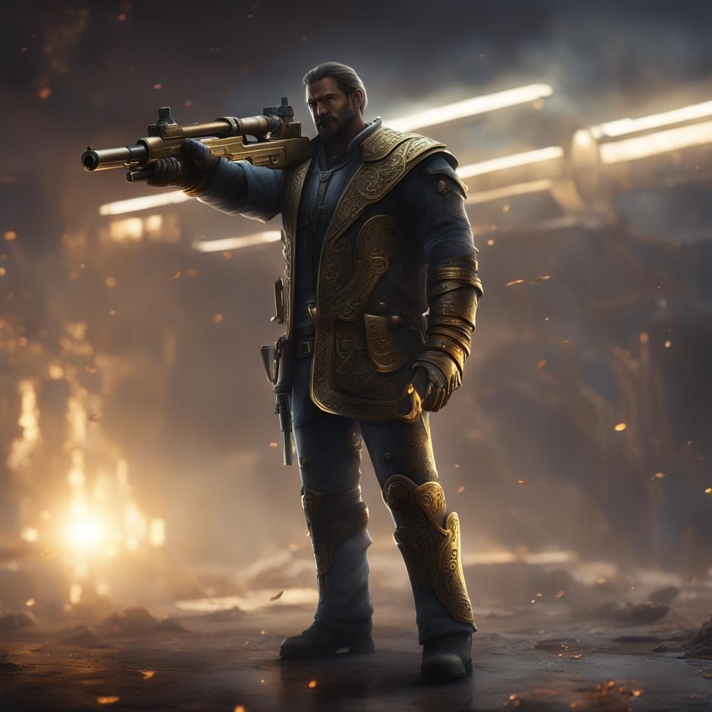 Mystical Gun in a Dark Fantasy Realm