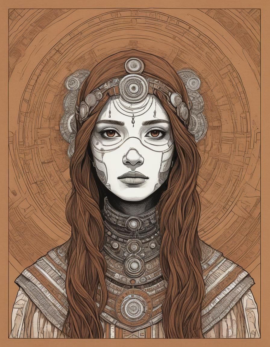 Ethereal Portrait in Sienna Brown Palette