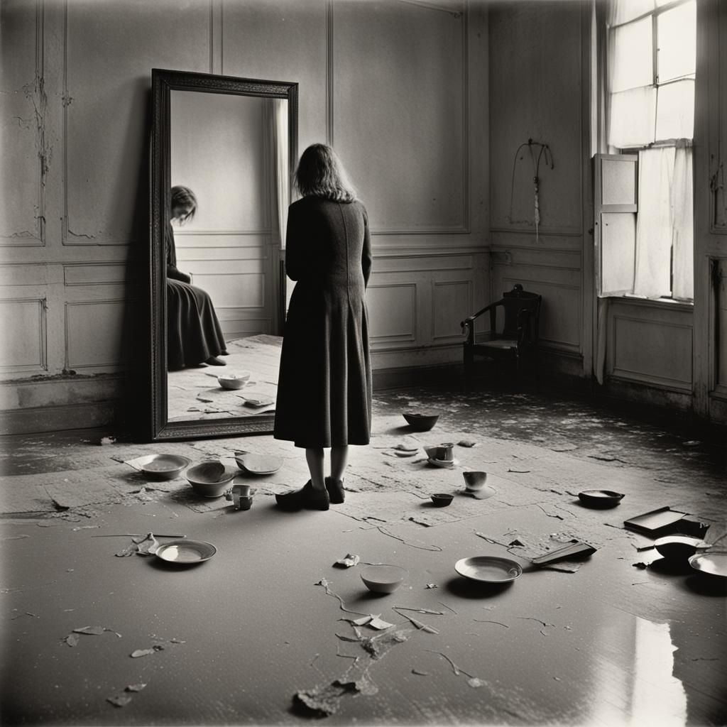 Monochrome Woman in Abstract Style of Francesca Woodman