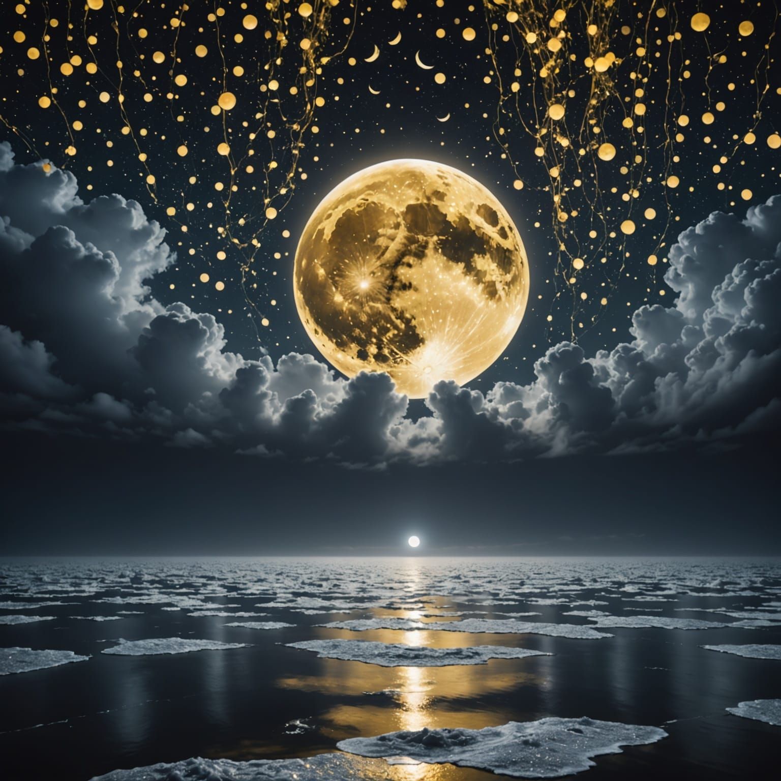 Golden Dreams Over Frosted Waters