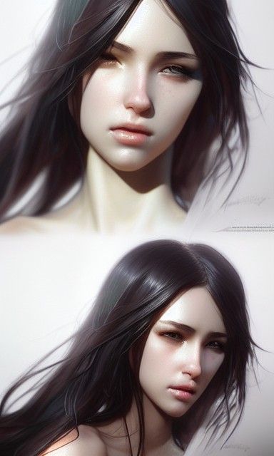 Elegant Bikini Model with Intricate Eyes, Hyper-Realistic