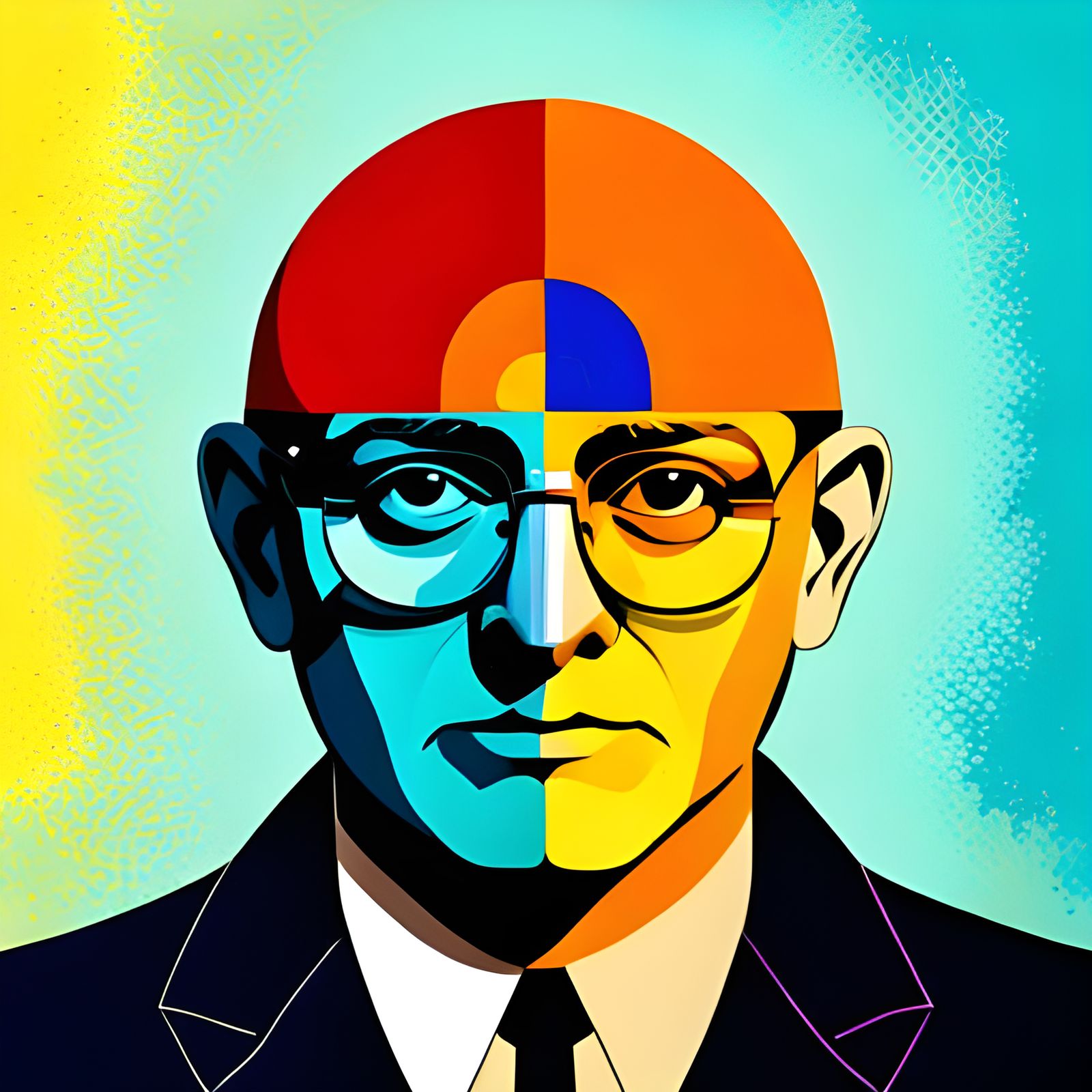 Abstract Geometric Pop Art in Triadic Colors