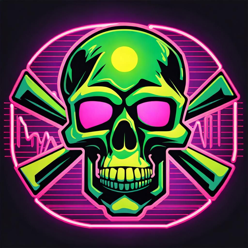 MUTANT Logo: 1980s Atari Graphics in Synthwave Neon