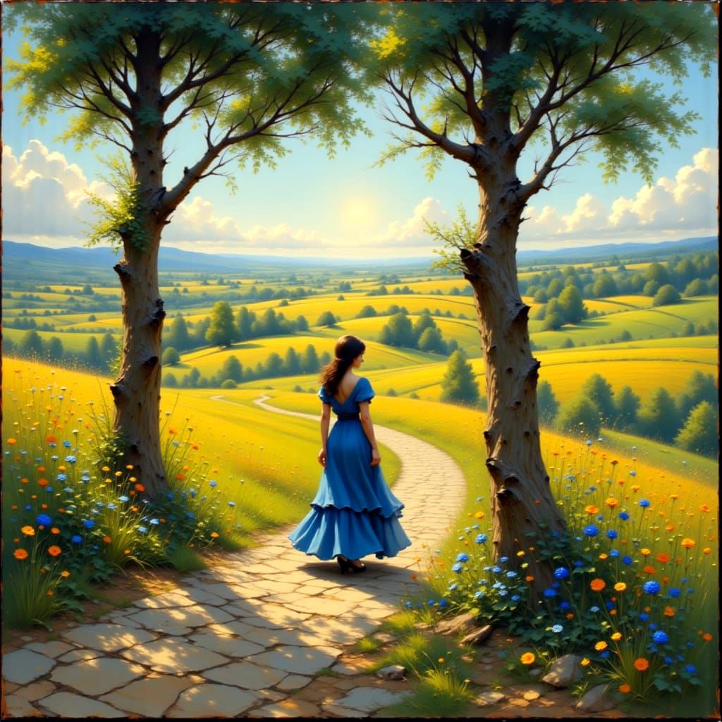 Painterly Evening Landscape in Akimora Style