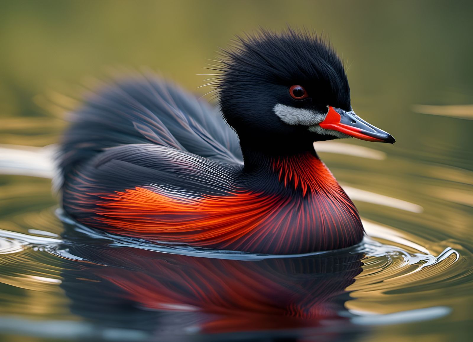 Stunning Black-Necked Grebe Portrait in Natural Light