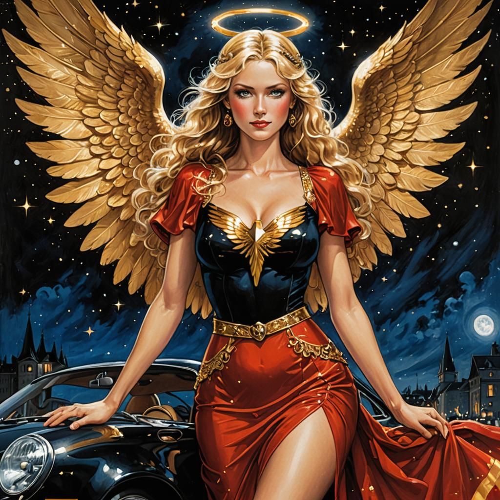Goddess with Golden Wings and German Flag