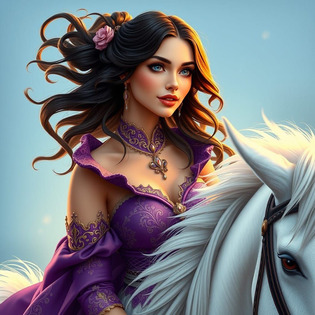 Elegant Princess in Art Nouveau-Inspired 8K Hyper-Realism