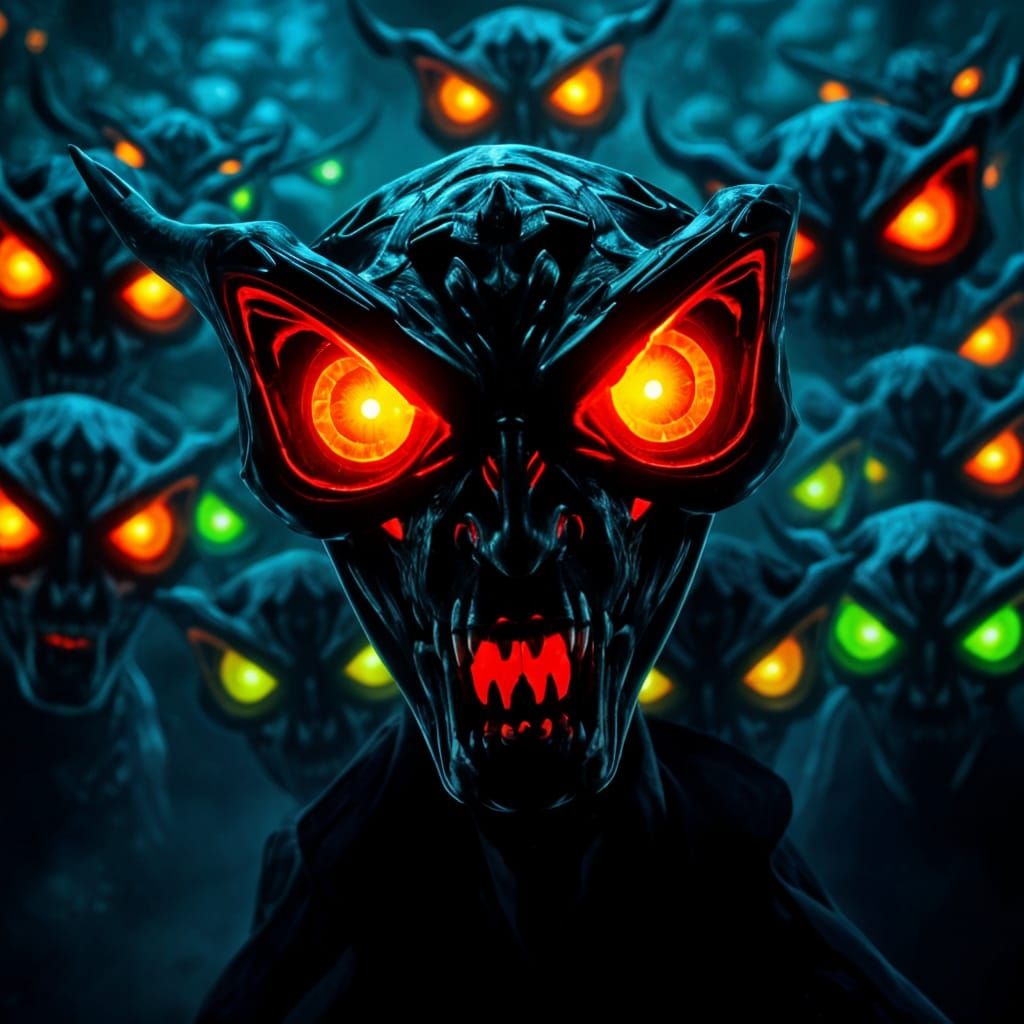 Menacing Noctilucent Eyes in the Night