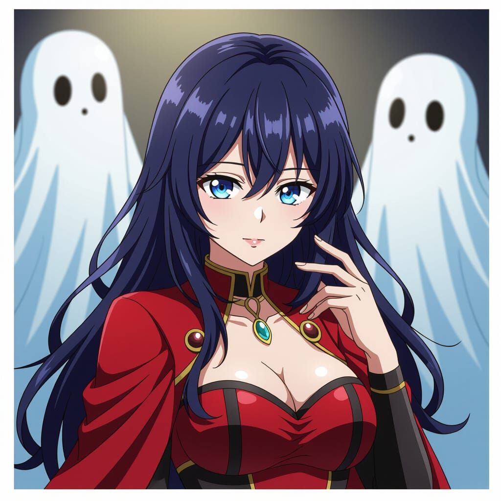 Anime Ghosts Behind the Mask Cel-Shaded Art