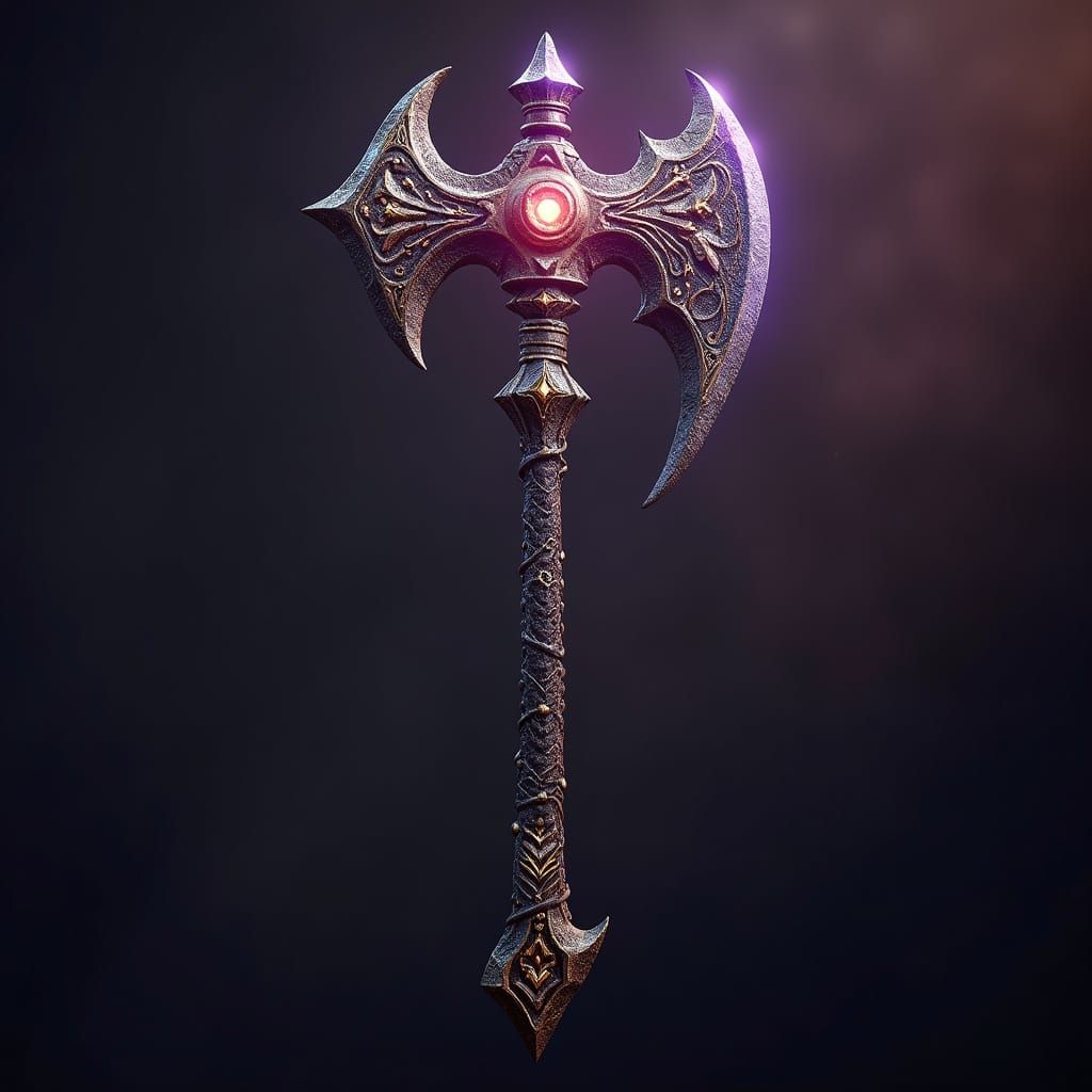 Majestic Dwarven Battle Axe in Dark Fantasy Setting