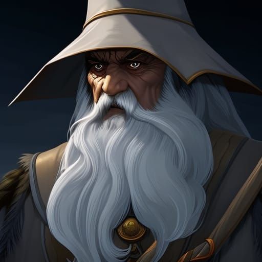 Dramatic Wizard Portrait in Dark Fantasy Style