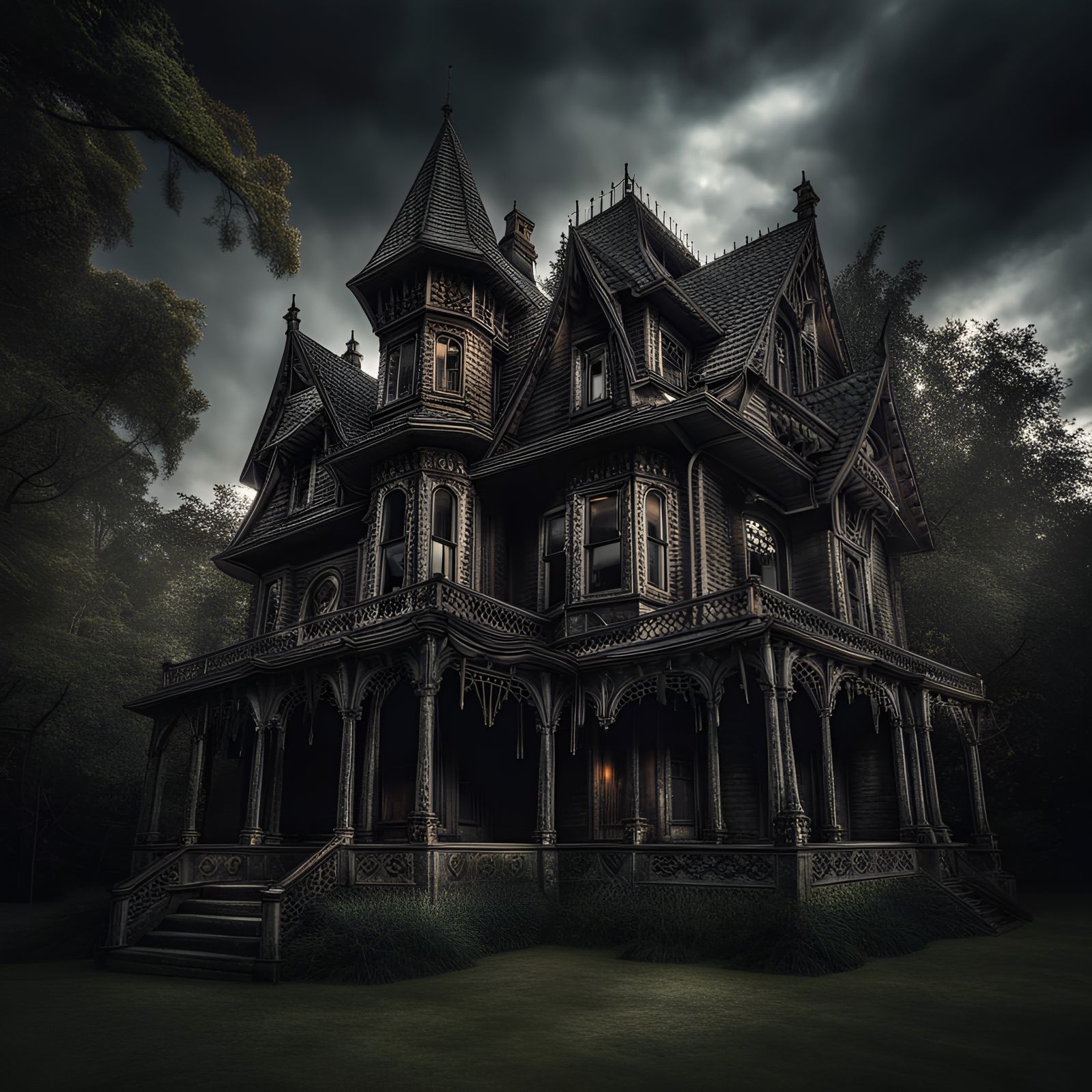 Hyperrealistic Haunted House in High Definition