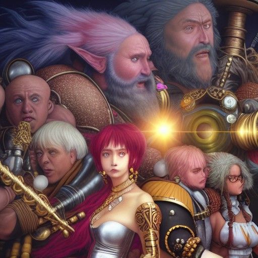 Ultra Winstinct portrait photorealism Da Vinci Wizyakuza Gustav Klimt Julia Pott Moebius Dan Witz Kelly Freas artgerm FF...