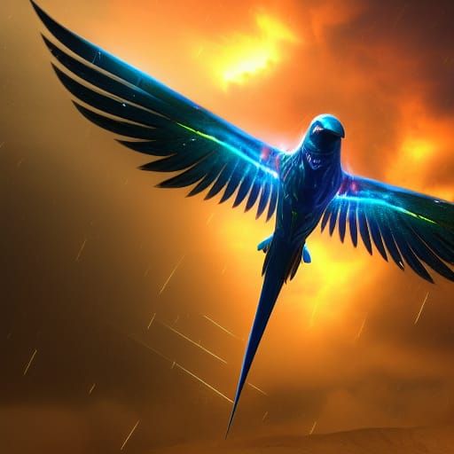 Lightning Bird in Detailed Fantasy Concept Art