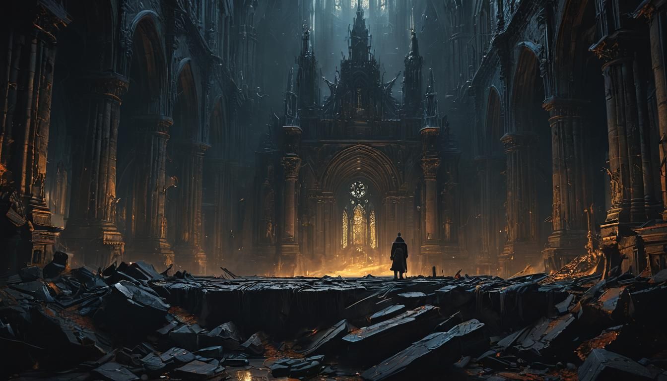 Edge of the Universe: Dark Fantasy Oil Painting