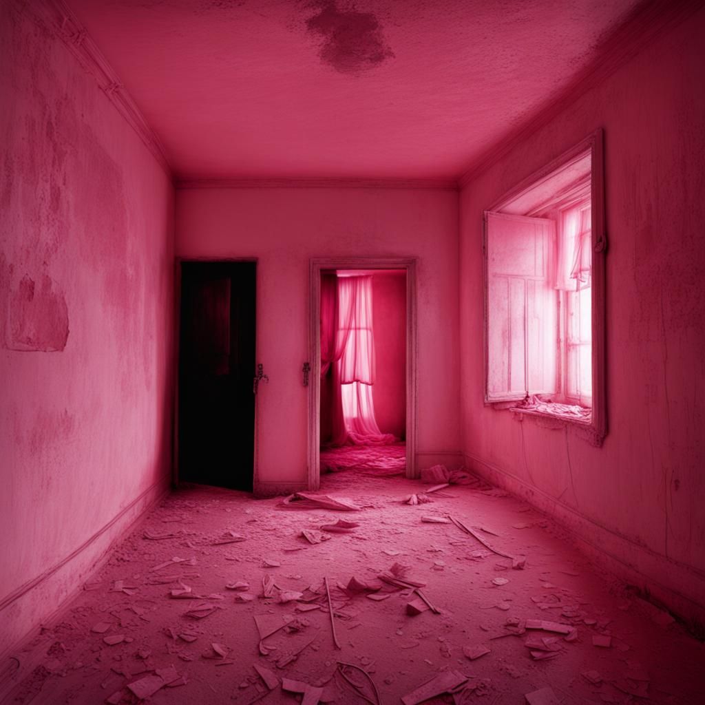 Eerie Pink World: A Bleak AI Vision