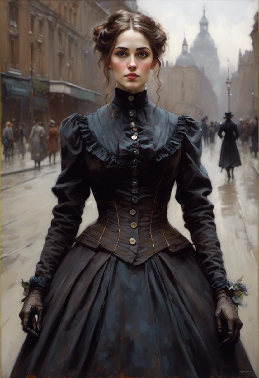 Victorian Lady Portrait in Artistic Style