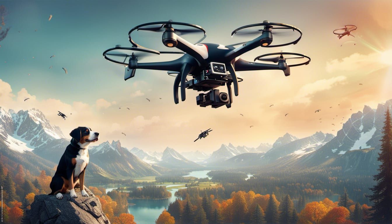 Swiss Mountain Dog Drone Pilot in Sunny Park