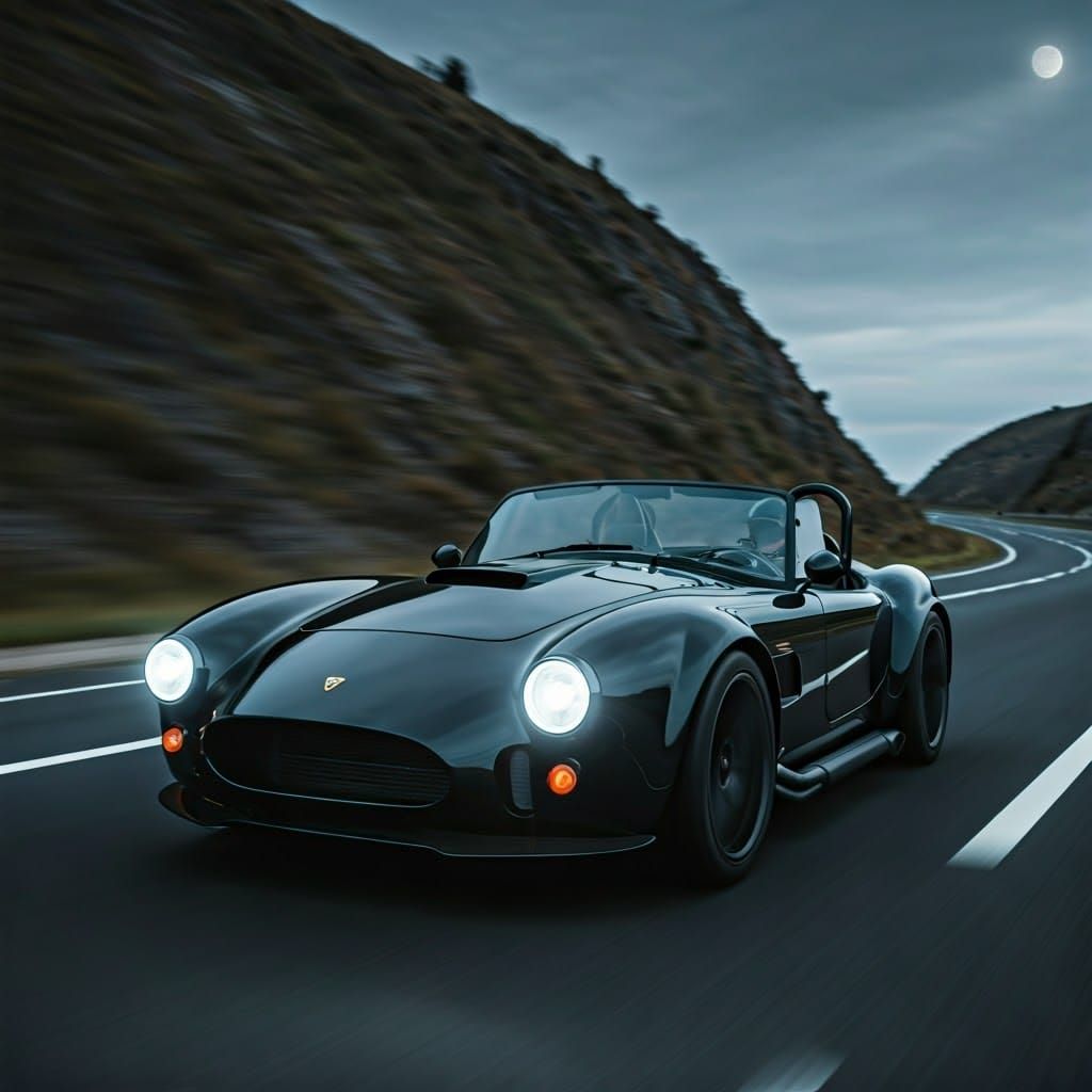 Lamborghini Cobra Concept Speeds Down Moonlit Mountain Road