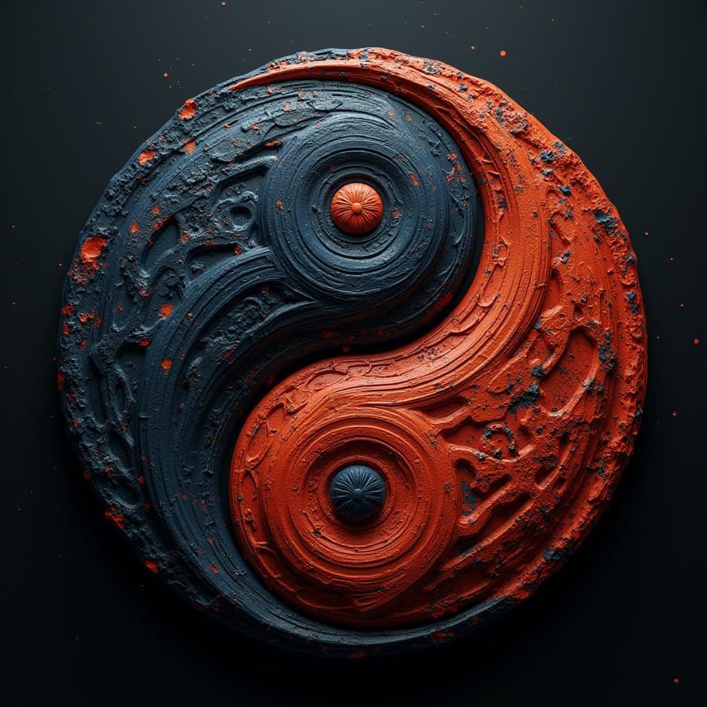 Fantastical Yin Yang Symbol in Matte Painting Style