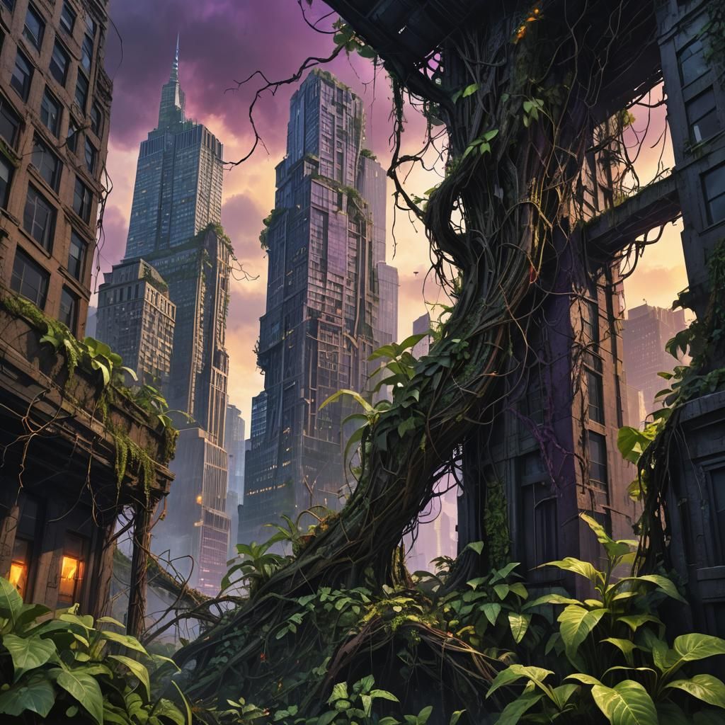 Dark Fantasy New York Skyline Concept Art