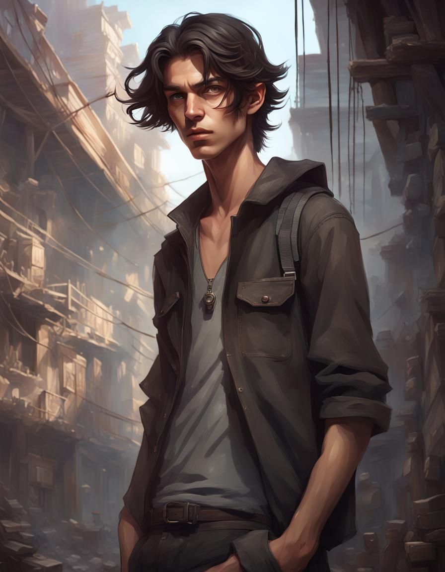 Teenager in Hightech Slavecamp Concept Art