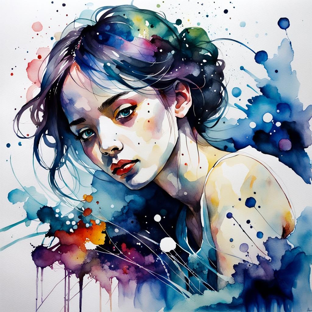 Caterpillar in Watercolor and Acid Ink