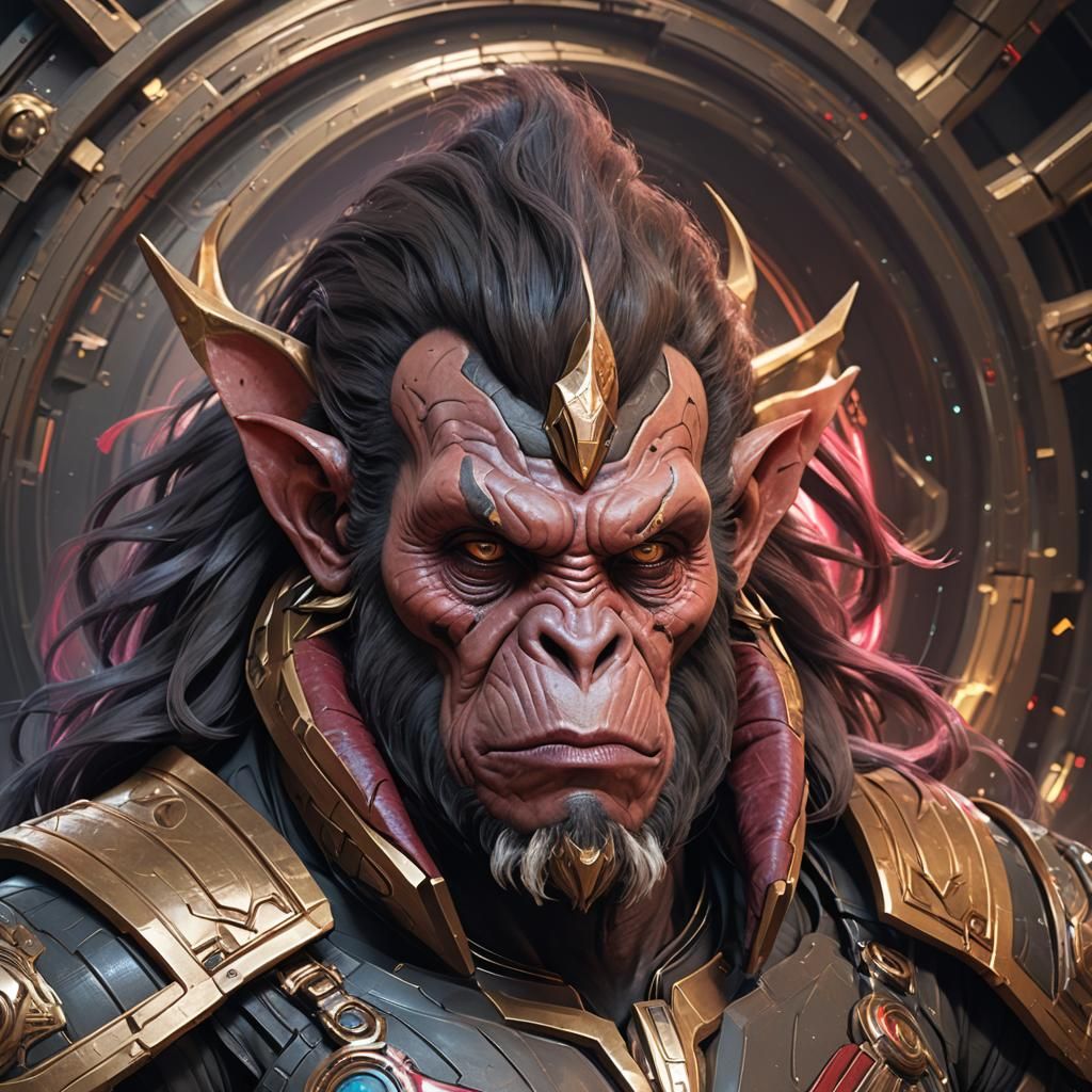 Ferengi Klingon Gorilla Hybrid Portrait: Hyperdetailed Conce...