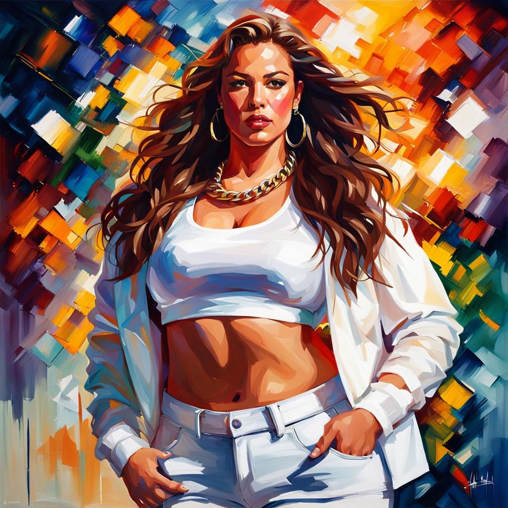 Ashley Graham Portrait in Impressionistic Style
