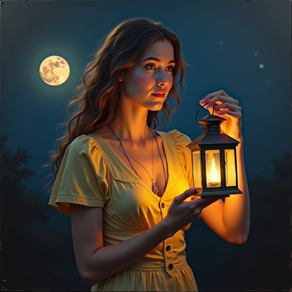 Alan Ayers air brushed oil painting, 20-year-old pretty woma...