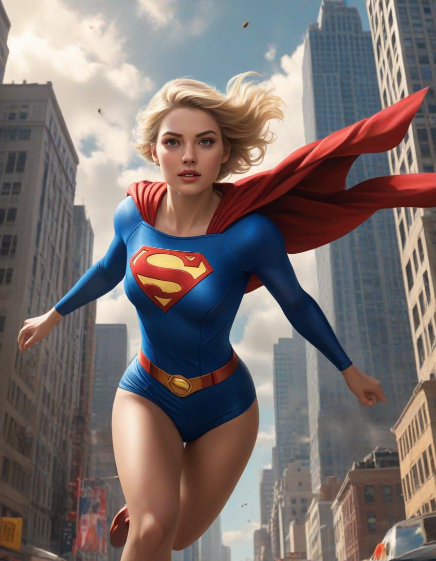 Supergirl Movie Poster Art in Comic Style