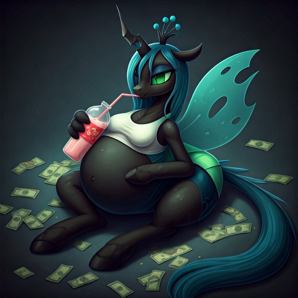 Queen Chrysalis in Hyper-Realistic Sci-Fi Style