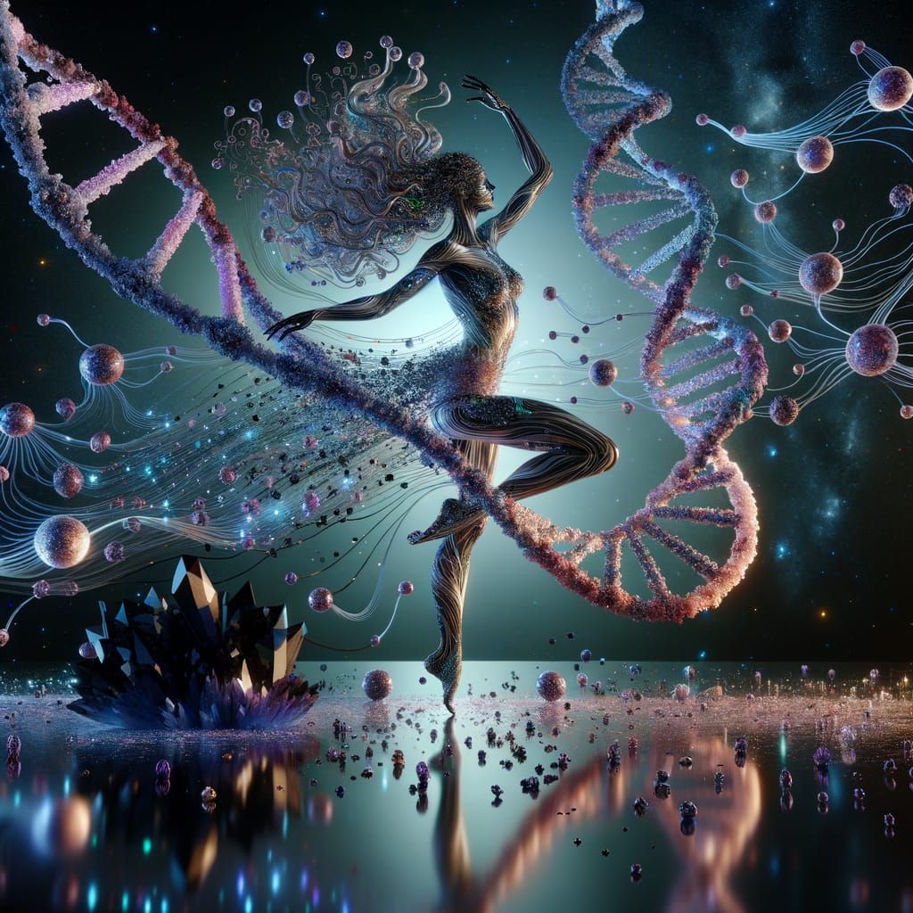 Cosmic DNA Fantasy Character in Digital Art