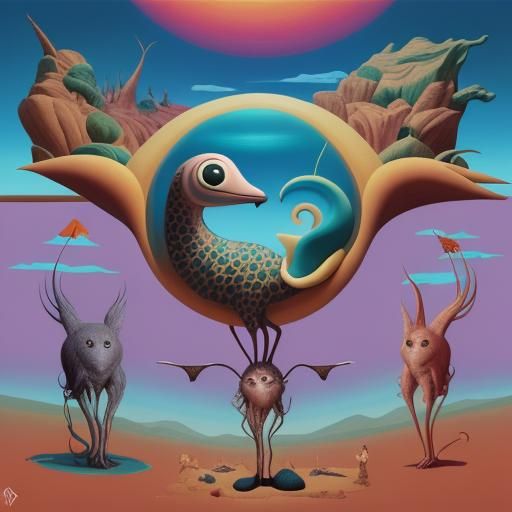 Surreal Animals in Peca Art Style