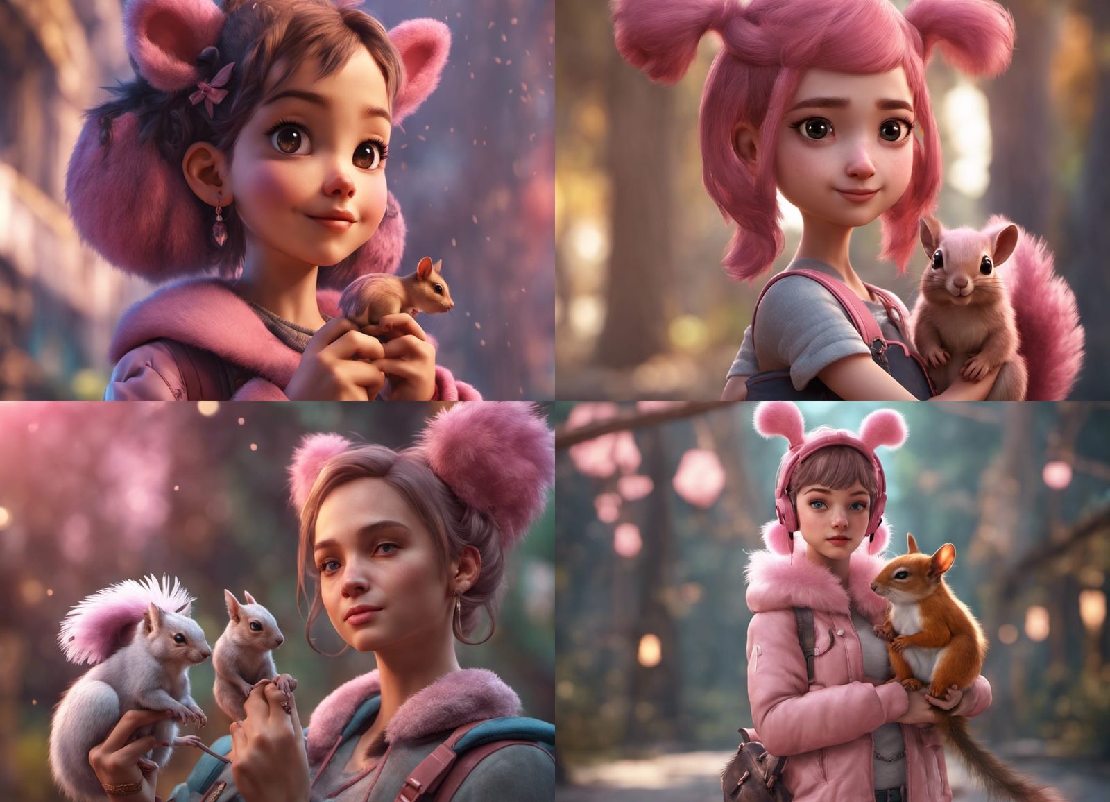 Girl with Squirrel: 3D Game Cinematic Graphics
