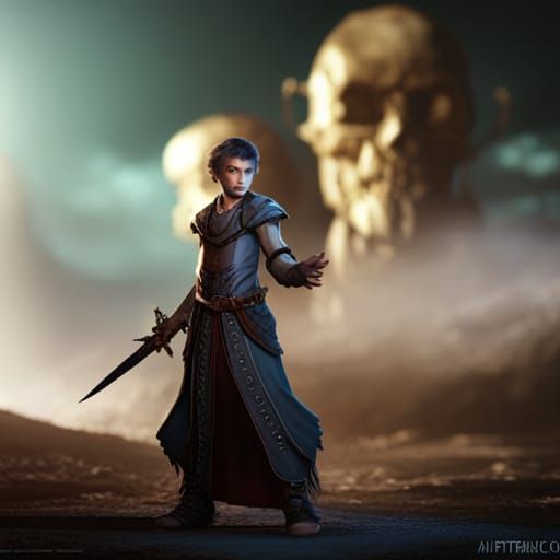 Boy in Dress: Detailed Fantasy Concept Art