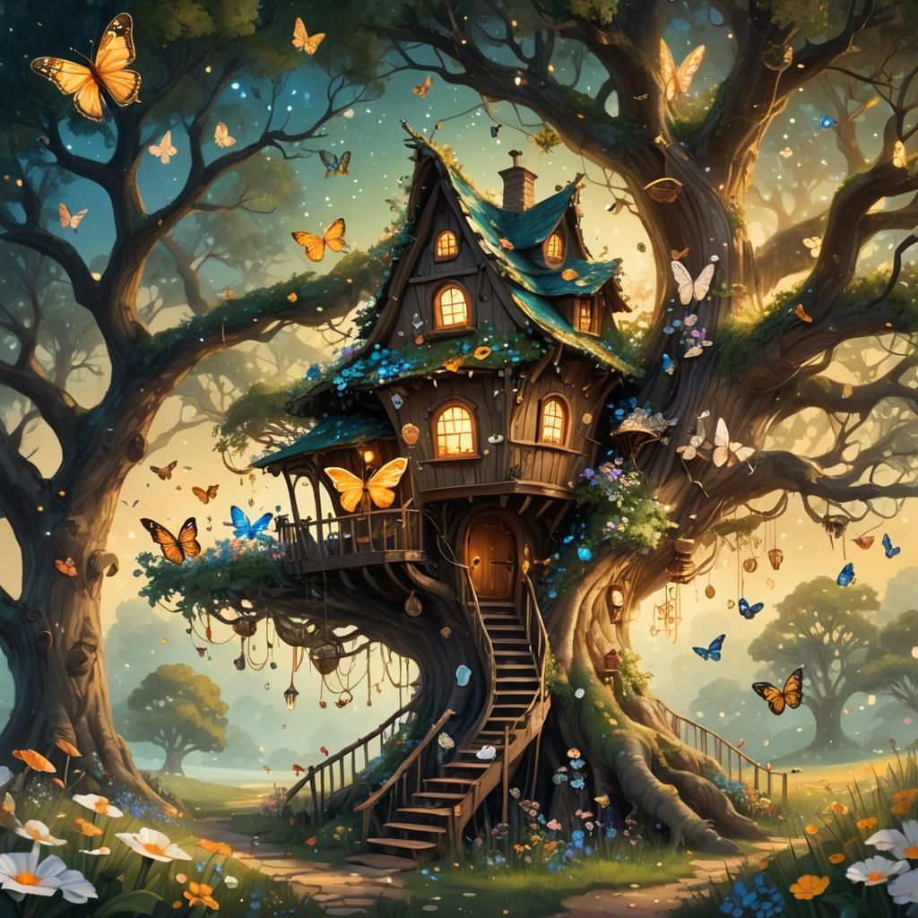 Whimsical Treehouse Concept Art in Unreal Engine 5