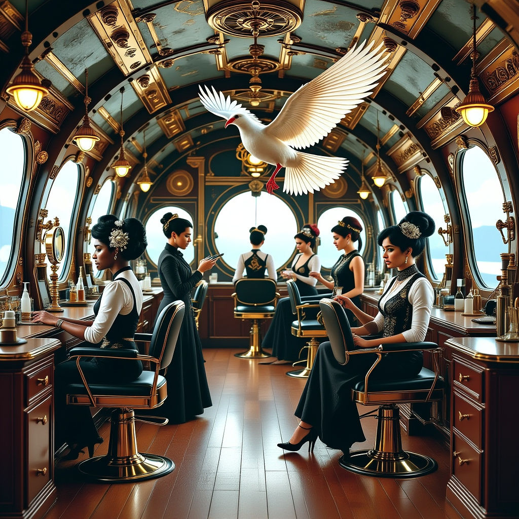 Steampunk Airship Salon: Gravity-Defying Avian Hairstyles