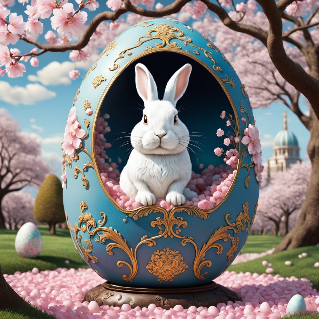 Surrealist Easter Masterpiece in Oil Painting Style